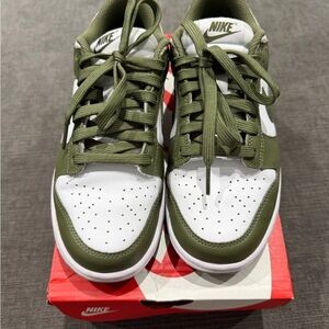 Women’s Nike Dunks Low Olive and White